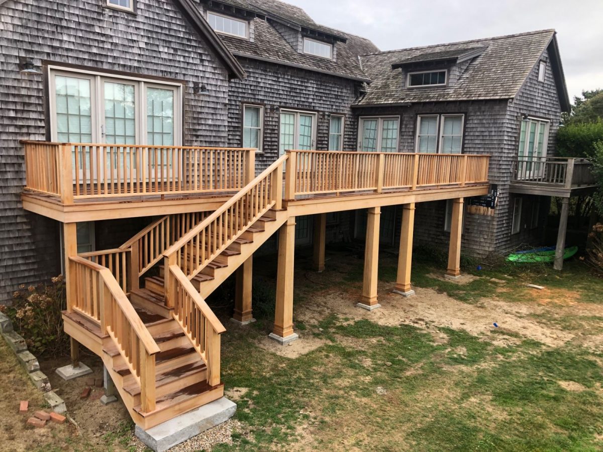 Beautiful, newly constructed back deck on Nantucket vacation home